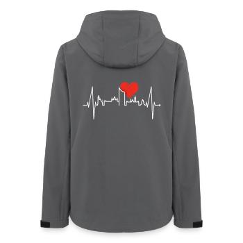 Leipzig Skyline Heartbeat Leipzig Heart Leibzsch - Women’s Recycled Softshell Jacket by Stanley/Stella - anthracite - Back - AI Model Female 172 light (172cm)