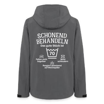 Gentle Treat Seventy Gift 70th Birthday - Women’s Recycled Softshell Jacket by Stanley/Stella - anthracite - Back - AI Model Female 172 light (172cm)
