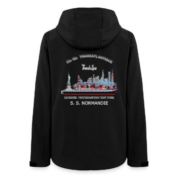 PAQUEBOT NORMANDIE NEW YORK LOUIS RUNEMBERG ADAGP - Veste softshell femme recyclée Stanley/Stella - noir - Dos - AI Model Female 172 light (172cm)
