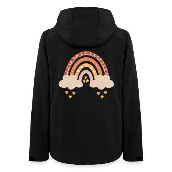 Boho Regenbogen Naturtöne Baby Babyparty Geschenk - Frauen Recycelte Softshelljacke von Stanley/Stella - Schwarz - Hinten - AI Model Female 172 light (172cm)