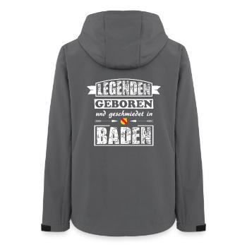 Badner Legenden - Frauen Recycelte Softshelljacke von Stanley/Stella - Anthrazit - Hinten - AI Model Female 172 light (172cm)