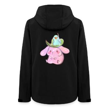Rabbit and Parrot Shirt – Funny Animal Mom Tee - Women’s Recycled Softshell Jacket by Stanley/Stella - black - Back - AI Model Female 172 light (172cm)