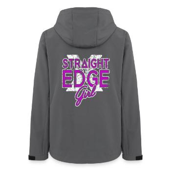 Straight Edge Girl Lettering Straight Edger Life - Women’s Recycled Softshell Jacket by Stanley/Stella - anthracite - Back - AI Model Female 172 light (172cm)