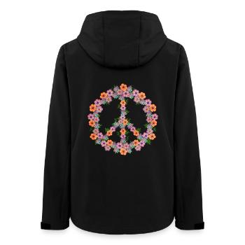 Pastellblume Friedenszeichen Retro-Vibes - Frauen Recycelte Softshelljacke von Stanley/Stella - Schwarz - Hinten - AI Model Female 172 light (172cm)