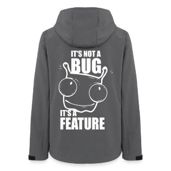 it is not a bug it is a feature - Programmierer - Frauen Recycelte Softshelljacke von Stanley/Stella - Anthrazit - Hinten - AI Model Female 172 light (172cm)