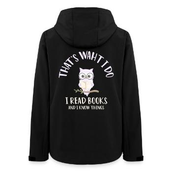 Ich lese Bücher Eule Nachteule Bücher Bücherwurm - Frauen Recycelte Softshelljacke von Stanley/Stella - Schwarz - Hinten - AI Model Female 172 light (172cm)