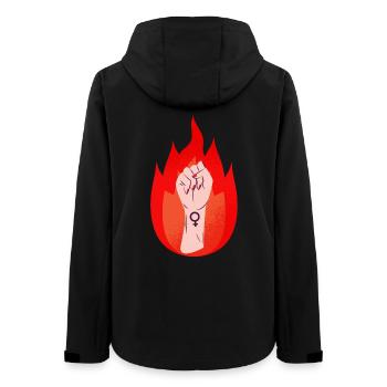 Frauen Zeichen Feminismus Faust - Frauen Recycelte Softshelljacke von Stanley/Stella - Schwarz - Hinten - AI Model Female 172 light (172cm)