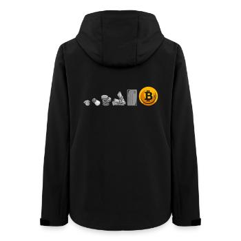 Evolution Of Money Geld Bitcoin Plan B Crypto - Frauen Recycelte Softshelljacke von Stanley/Stella - Schwarz - Hinten - AI Model Female 172 light (172cm)
