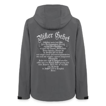 Biker Gebet für Motorrad Fahrer Chopper Rocker MC - Frauen Recycelte Softshelljacke von Stanley/Stella - Anthrazit - Hinten - AI Model Female 172 light (172cm)