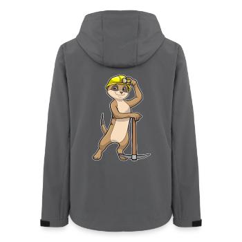 Erdmännchen Bergarbeiter Spitzhacke Bergbau - Frauen Recycelte Softshelljacke von Stanley/Stella - Anthrazit - Hinten - AI Model Female 172 light (172cm)