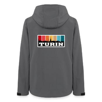 Turin Italien Reise Souvenir Skyline Silhouette Ita - Frauen Recycelte Softshelljacke von Stanley/Stella - Anthrazit - Hinten - AI Model Female 172 light (172cm)