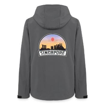 Singapur Singapur Skyline Vintage Sonnenuntergang Reisen - Frauen Recycelte Softshelljacke von Stanley/Stella - Anthrazit - Hinten - AI Model Female 172 light (172cm)