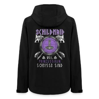 Schildmaid Prinzessinen Wikinger Schild Norse Wolf - Frauen Recycelte Softshelljacke von Stanley/Stella - Schwarz - Hinten - AI Model Female 172 light (172cm)
