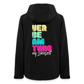 Verbeamtung Auf Lebenszeit Beamtin 4 Life Beamte - Frauen Recycelte Softshelljacke von Stanley/Stella - Schwarz - Hinten - AI Model Female 172 light (172cm)