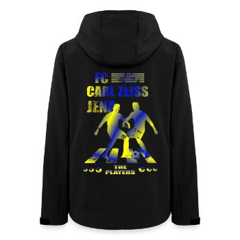 FC Carl Zeiss Jena - Frauen Recycelte Softshelljacke von Stanley/Stella - Schwarz - Hinten - AI Model Female 172 light (172cm)