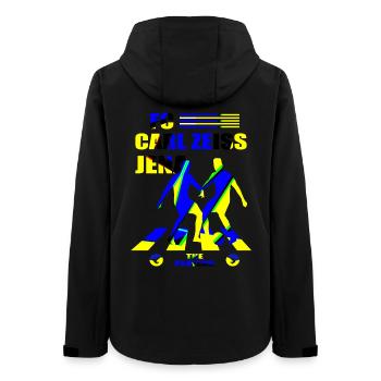 FC Carl Zeiss Jena - Frauen Recycelte Softshelljacke von Stanley/Stella - Schwarz - Hinten - AI Model Female 172 light (172cm)