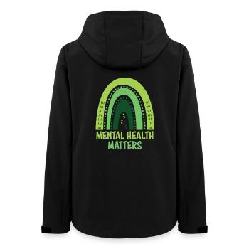 Psychische Gesundheit ist wichtig Grüner Regenbogen - Frauen Recycelte Softshelljacke von Stanley/Stella - Schwarz - Hinten - AI Model Female 172 light (172cm)