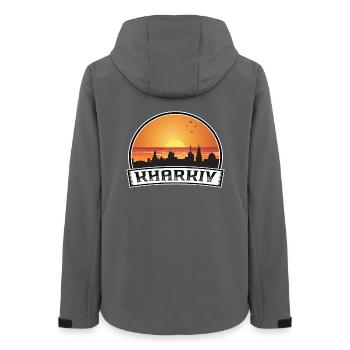 Charkiw Ukraine Skyline Vintage Sonnenuntergang Travel Souv - Frauen Recycelte Softshelljacke von Stanley/Stella - Anthrazit - Hinten - AI Model Female 172 light (172cm)
