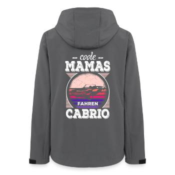 Coole Mamas Fahren Cabrio Retro Auto Oldtimer - Frauen Recycelte Softshelljacke von Stanley/Stella - Anthrazit - Hinten - AI Model Female 172 light (172cm)