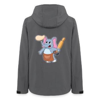 Elefant Bäcker Nudelholz Backen - Frauen Recycelte Softshelljacke von Stanley/Stella - Anthrazit - Hinten - AI Model Female 172 light (172cm)