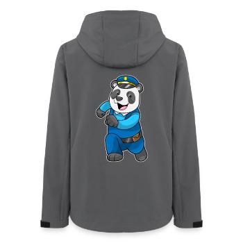 Panda Polizist Polizeimütze Polizei - Frauen Recycelte Softshelljacke von Stanley/Stella - Anthrazit - Hinten - AI Model Female 172 light (172cm)