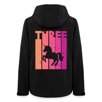 Unicorn 3rd Birthday Girl 3 years - Women’s Recycled Softshell Jacket by Stanley/Stella - black - Back - AI Model Female 172 light (172cm)