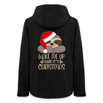 Wake me up when it's Christmas sloth - Women’s Recycled Softshell Jacket by Stanley/Stella - black - Back - AI Model Female 172 light (172cm)
