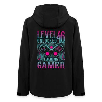46. Geburtstag Level 46 Gamer Gaming Zocken - Frauen Recycelte Softshelljacke von Stanley/Stella - Schwarz - Hinten - AI Model Female 172 light (172cm)