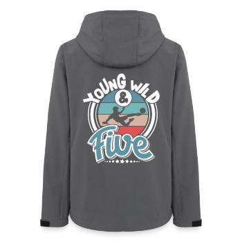 Football 5 years children's birthday party - Women’s Recycled Softshell Jacket by Stanley/Stella - anthracite - Back - AI Model Female 172 light (172cm)