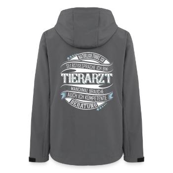 Tierarzt - Frauen Recycelte Softshelljacke von Stanley/Stella - Anthrazit - Hinten - AI Model Female 172 light (172cm)