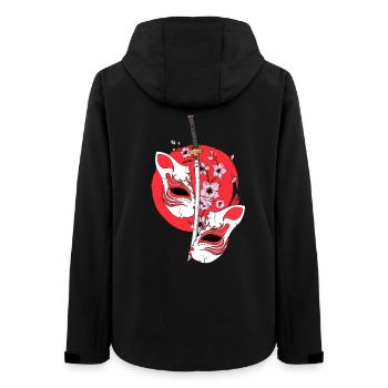 Kitsune Masque Épée Japonaise Katana Japonais - Veste softshell femme recyclée Stanley/Stella - noir - Dos - AI Model Female 172 light (172cm)