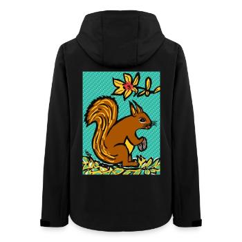 Écureuil I Animal I Vacances I Forêt I CE - Veste softshell femme recyclée Stanley/Stella - noir - Dos - AI Model Female 172 light (172cm)