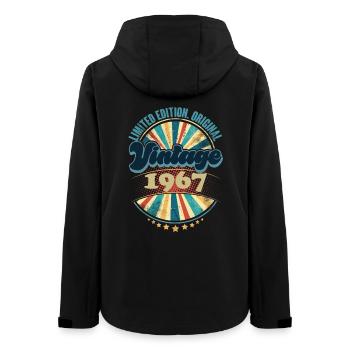 Geburtsjahr 1967 Geburtstag Vintage - Frauen Recycelte Softshelljacke von Stanley/Stella - Schwarz - Hinten - AI Model Female 172 light (172cm)