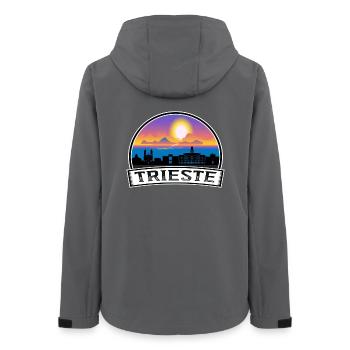 Triest Italien Skyline Vintage Sonnenuntergang Travel Souven - Frauen Recycelte Softshelljacke von Stanley/Stella - Anthrazit - Hinten - AI Model Female 172 light (172cm)