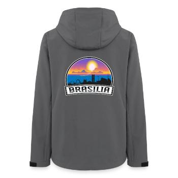 Brasilia Brasilien Skyline Vintage Sonnenuntergang Travel Souv - Frauen Recycelte Softshelljacke von Stanley/Stella - Anthrazit - Hinten - AI Model Female 172 light (172cm)