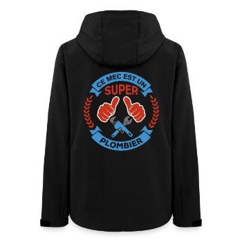 Ce mec est un super plombier cadeau humour - Veste softshell femme recyclée Stanley/Stella - noir - Dos - AI Model Female 172 light (172cm)