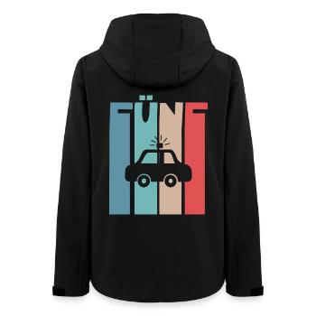 Polizeiauto 5 Jahre Kinder 5. Geburtstag Polizei - Frauen Recycelte Softshelljacke von Stanley/Stella - Schwarz - Hinten - AI Model Female 172 light (172cm)