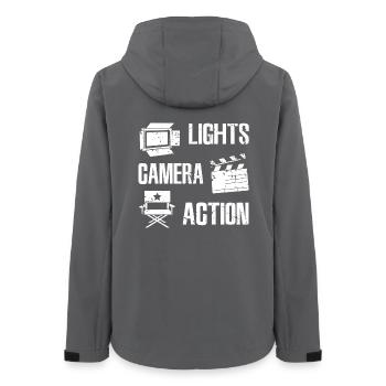 Filmmaker - Women’s Recycled Softshell Jacket by Stanley/Stella - anthracite - Back - AI Model Female 172 light (172cm)