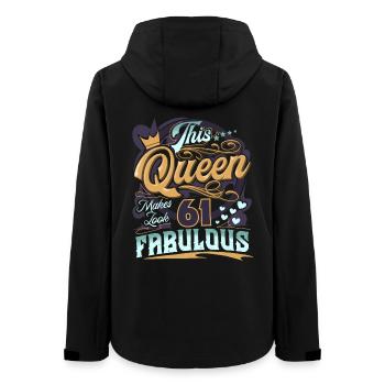 61. Geburtstag 61 Jahre Frauen Damen Queen - Frauen Recycelte Softshelljacke von Stanley/Stella - Schwarz - Hinten - AI Model Female 172 light (172cm)