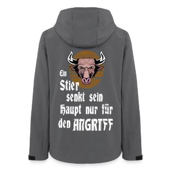 Ein Stier - Frauen Recycelte Softshelljacke von Stanley/Stella - Anthrazit - Hinten - AI Model Female 172 light (172cm)