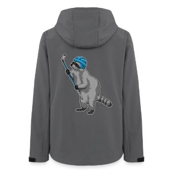 Waschbär Eishockey Eishockeyschläger - Frauen Recycelte Softshelljacke von Stanley/Stella - Anthrazit - Hinten - AI Model Female 172 light (172cm)