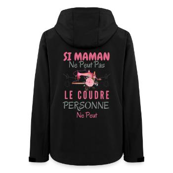 Humour Maman couturière - Veste softshell femme recyclée Stanley/Stella - noir - Dos - AI Model Female 172 light (172cm)