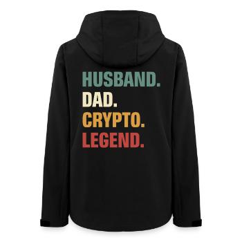 Crypto Papa - Frauen Recycelte Softshelljacke von Stanley/Stella - Schwarz - Hinten - AI Model Female 172 light (172cm)