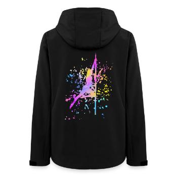 Pole Dance Fitness Farbspritzer Poledance - Frauen Recycelte Softshelljacke von Stanley/Stella - Schwarz - Hinten - AI Model Female 172 light (172cm)