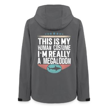 Megalodon Giant Shark - Women’s Recycled Softshell Jacket by Stanley/Stella - anthracite - Back - AI Model Female 172 light (172cm)