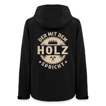 Holzfäller - Frauen Recycelte Softshelljacke von Stanley/Stella - Schwarz - Hinten - AI Model Female 172 light (172cm)