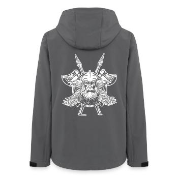 Odin Raben Wikinger Äxte - Frauen Recycelte Softshelljacke von Stanley/Stella - Anthrazit - Hinten - AI Model Female 172 light (172cm)