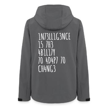 L’INTELLIGENCE EST LA CAPACITÉ DE S’ADAPTER AU CHANGEMENT - Veste softshell femme recyclée Stanley/Stella - charbon - Dos - AI Model Female 172 light (172cm)