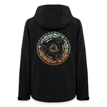 Three Rabbits Three Picture Easter - Women’s Recycled Softshell Jacket by Stanley/Stella - black - Back - AI Model Female 172 light (172cm)