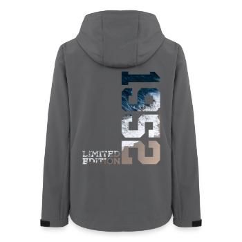 74TH BIRTHDAY LIMITED EDITION 1952 - Women’s Recycled Softshell Jacket by Stanley/Stella - anthracite - Back - AI Model Female 172 light (172cm)